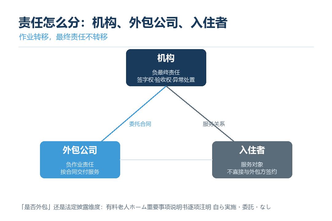 机构—受托业者—入所者三方责任结构图